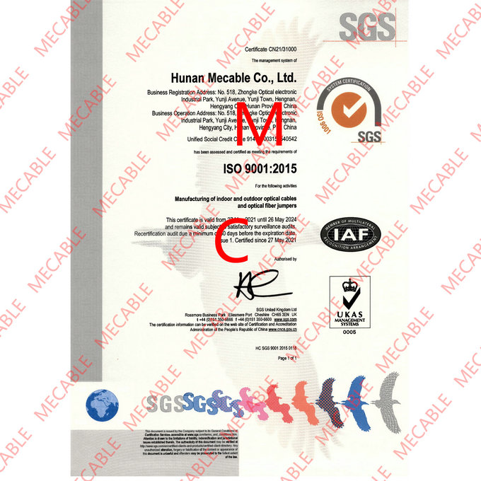 O certificado de SGS,Hunan Mecable